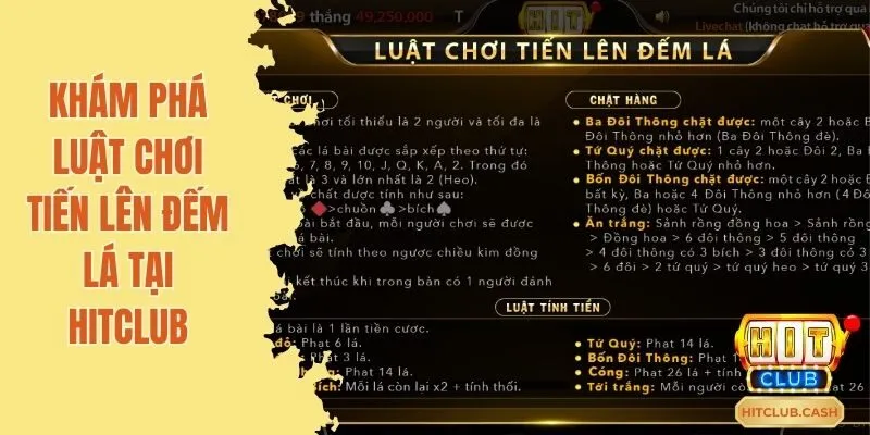 Khám phá luật chơi Tiến lên đếm lá tại Hitclub