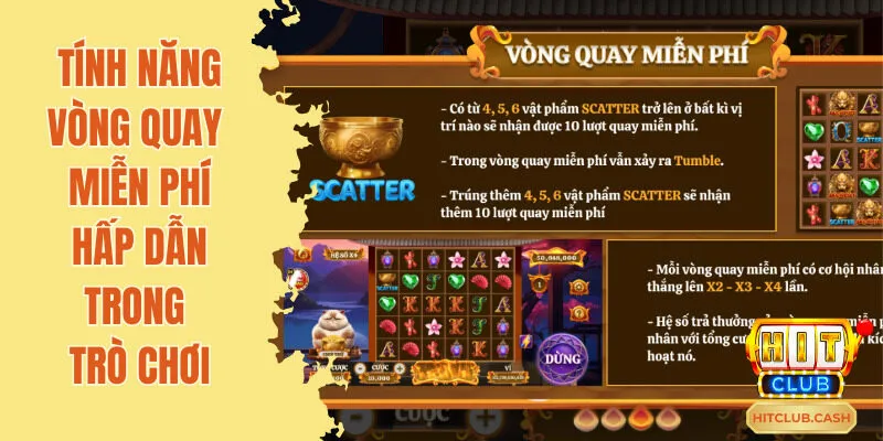 Tính năng tặng vòng quay may mắn tại trò chơi Mèo tài lộc